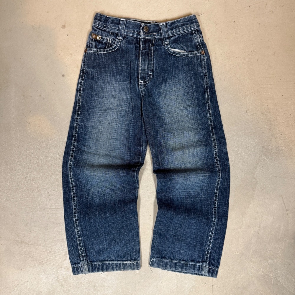 Southpole Boys Jeans Size 5 Blue Denim Straight Leg Relaxed Fit Streetwear Y2K